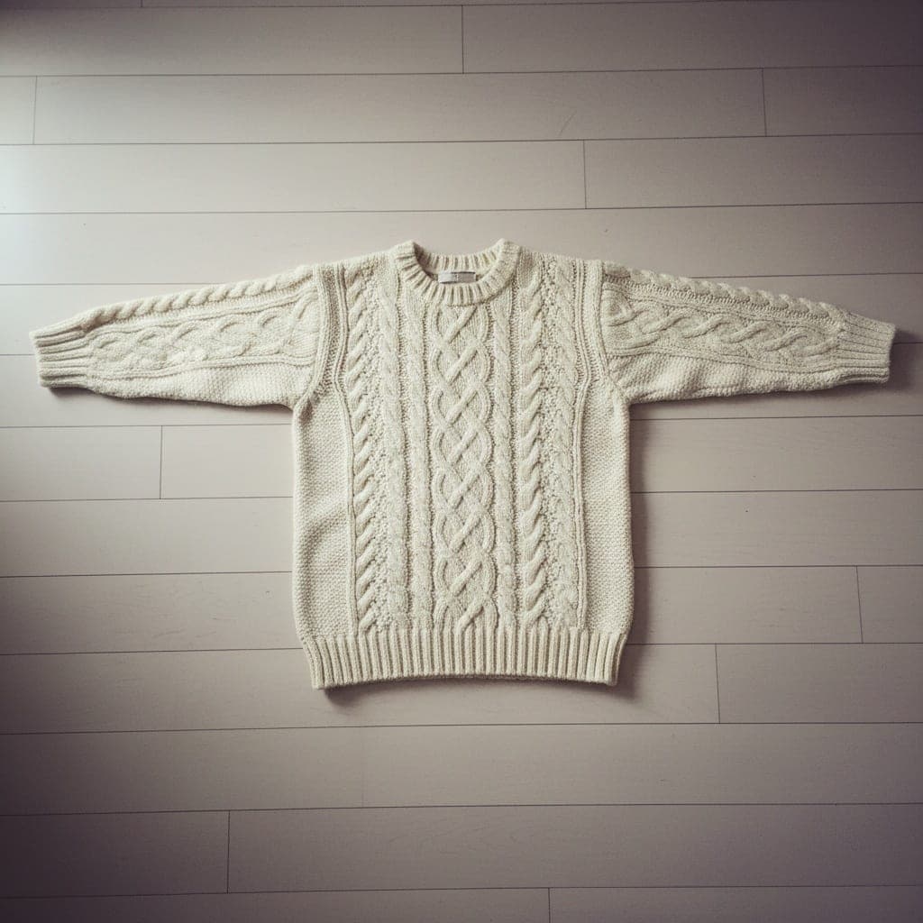 knit sweater, Flat lay photo before