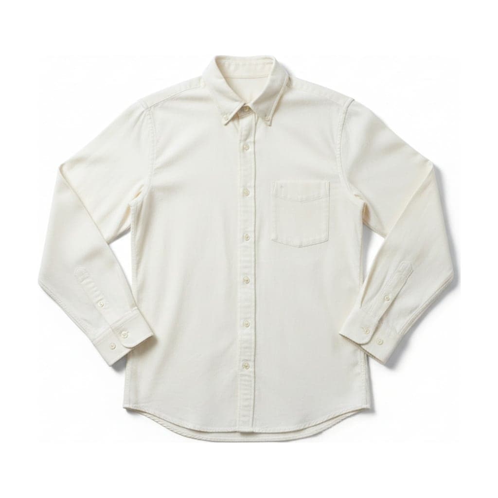 Flat lay result of the same oxford shirt
